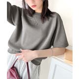 抜け感のある洗練デザイン。ラグランコンパクトスウェット風ニット(半袖) | Classical Elf | 詳細画像25