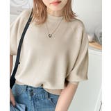 抜け感のある洗練デザイン。ラグランコンパクトスウェット風ニット(半袖) | Classical Elf | 詳細画像33