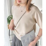 抜け感のある洗練デザイン。ラグランコンパクトスウェット風ニット(半袖) | Classical Elf | 詳細画像37