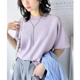 抜け感のある洗練デザイン。ラグランコンパクトスウェット風ニット(半袖) | Classical Elf | 詳細画像45