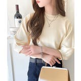 抜け感のある洗練デザイン。ラグランコンパクトスウェット風ニット(半袖) | Classical Elf | 詳細画像1