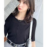 ブラック | 大人のこなれ感。シアーリブニット半袖カーディガン | Classical Elf