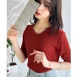 レッド | 大人のこなれ感。シアーリブニット半袖カーディガン | Classical Elf