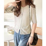 大人のこなれ感。シアーリブニット半袖カーディガン | Classical Elf | 詳細画像2