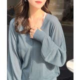 涼しげなシアー素材が魅力。シアーパフスリーブサムホールVネックニットカーディガン… | Classical Elf  | 詳細画像41 