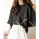 ブラック | 立体感のある刺繍がトレンドムード。paeanバック ウェーブコード刺繍 BIG刺繍 | Classical Elf