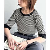 大人可愛いの新定番。袖リンガーボートネック胸刺繍ボーダーTシャツ(半袖) | Classical Elf | 詳細画像6