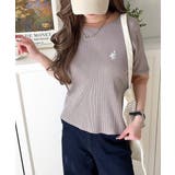 大人可愛いの新定番。袖リンガーボートネック胸刺繍ボーダーTシャツ(半袖) | Classical Elf | 詳細画像8