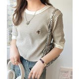 大人可愛いの新定番。袖リンガーボートネック胸刺繍ボーダーTシャツ(半袖) | Classical Elf | 詳細画像18