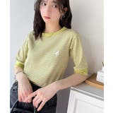 大人可愛いの新定番。袖リンガーボートネック胸刺繍ボーダーTシャツ(半袖) | Classical Elf | 詳細画像27