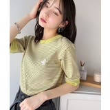 大人可愛いの新定番。袖リンガーボートネック胸刺繍ボーダーTシャツ(半袖) | Classical Elf | 詳細画像29