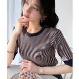 大人可愛いの新定番。袖リンガーボートネック胸刺繍ボーダーTシャツ(半袖) | Classical Elf | 詳細画像39