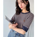 大人可愛いの新定番。袖リンガーボートネック胸刺繍ボーダーTシャツ(半袖) | Classical Elf | 詳細画像42