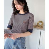 大人可愛いの新定番。袖リンガーボートネック胸刺繍ボーダーTシャツ(半袖) | Classical Elf | 詳細画像44