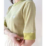 大人可愛いの新定番。袖リンガーボートネック胸刺繍ボーダーTシャツ(半袖) | Classical Elf | 詳細画像50