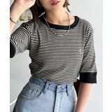 大人可愛いの新定番。袖リンガーボートネック胸刺繍ボーダーTシャツ(半袖) | Classical Elf | 詳細画像1