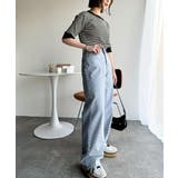 大人可愛いの新定番。袖リンガーボートネック胸刺繍ボーダーTシャツ(半袖) | Classical Elf | 詳細画像2