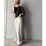華やかで上品。ランタンスリーブチュール重ねジャガードプルオーバー(半袖) | Classical Elf | 詳細画像17