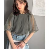 華やかで上品。ランタンスリーブチュール重ねジャガードプルオーバー(半袖) | Classical Elf | 詳細画像31