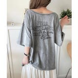 綿100%ヴィンテージウォッシュ☆前後2way刺繍ワイドネックTシャツ | Classical Elf | 詳細画像14