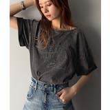 綿100%ヴィンテージウォッシュ☆前後2way刺繍ワイドネックTシャツ | Classical Elf | 詳細画像20