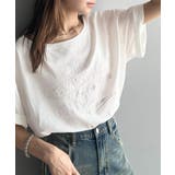 綿100%ヴィンテージウォッシュ☆前後2way刺繍ワイドネックTシャツ | Classical Elf | 詳細画像2