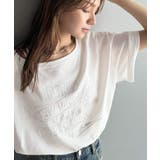 綿100%ヴィンテージウォッシュ☆前後2way刺繍ワイドネックTシャツ | Classical Elf | 詳細画像3
