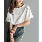 綿100%ヴィンテージウォッシュ☆前後2way刺繍ワイドネックTシャツ | Classical Elf | 詳細画像4