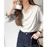 オートミール | 大人の上品映え。綿100%ドレープ5分袖プルオーバー | Classical Elf