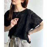 大人のおしゃれ度ワンランクアップ。チュールフラワーコード刺繍半袖Tシャツ | Classical Elf | 詳細画像14