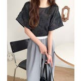 大人のおしゃれ度ワンランクアップ。チュールフラワーコード刺繍半袖Tシャツ | Classical Elf | 詳細画像18