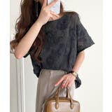 大人のおしゃれ度ワンランクアップ。チュールフラワーコード刺繍半袖Tシャツ | Classical Elf | 詳細画像23