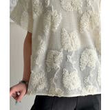 大人のおしゃれ度ワンランクアップ。チュールフラワーコード刺繍半袖Tシャツ | Classical Elf | 詳細画像30