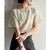 大人のおしゃれ度ワンランクアップ。チュールフラワーコード刺繍半袖Tシャツ | Classical Elf | 詳細画像5