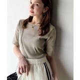 さりげなく華奢見せで大人の魅力アップ。5分袖リブコンパクトトップス | Classical Elf | 詳細画像49
