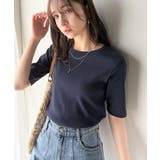 さりげなく華奢見せで大人の魅力アップ。5分袖リブコンパクトトップス | Classical Elf | 詳細画像55