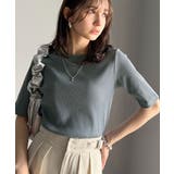さりげなく華奢見せで大人の魅力アップ。5分袖リブコンパクトトップス | Classical Elf | 詳細画像60