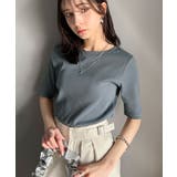 さりげなく華奢見せで大人の魅力アップ。5分袖リブコンパクトトップス | Classical Elf | 詳細画像61