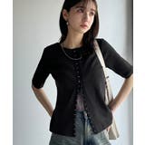 大人の抜け感カジュアル。綿100%前後2way5分袖フロントホックカーディガンリ… | Classical Elf | 詳細画像30