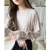 グレージュ | 手元にニュアンスをプラス。袖シャーリングボートネックプルオーバー （長袖） | Classical Elf 