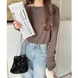 手元にニュアンスをプラス。袖シャーリングボートネックプルオーバー （長袖） | Classical Elf  | 詳細画像17 