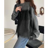 大人の女性にぴったり！チュールドッキングボリュームスリーブニット（長袖） | Classical Elf  | 詳細画像10 