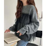 大人の女性にぴったり！チュールドッキングボリュームスリーブニット（長袖） | Classical Elf  | 詳細画像11 