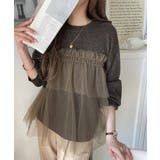 大人の女性にぴったり！チュールドッキングボリュームスリーブニット（長袖） | Classical Elf  | 詳細画像19 