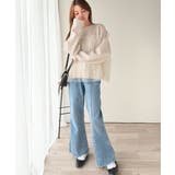 大人の女性にぴったり！チュールドッキングボリュームスリーブニット（長袖） | Classical Elf  | 詳細画像33 