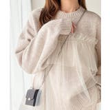 大人の女性にぴったり！チュールドッキングボリュームスリーブニット（長袖） | Classical Elf  | 詳細画像35 