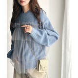 大人の女性にぴったり！チュールドッキングボリュームスリーブニット（長袖） | Classical Elf  | 詳細画像38 