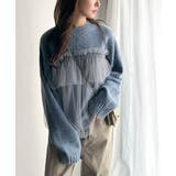 大人の女性にぴったり！チュールドッキングボリュームスリーブニット（長袖） | Classical Elf  | 詳細画像39 