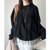 大人の女性にぴったり！チュールドッキングボリュームスリーブニット（長袖） | Classical Elf  | 詳細画像2 