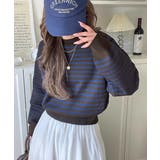 ブラウンボーダー | 立体感のある太リブで上品映え。太リブニット | Classical Elf 